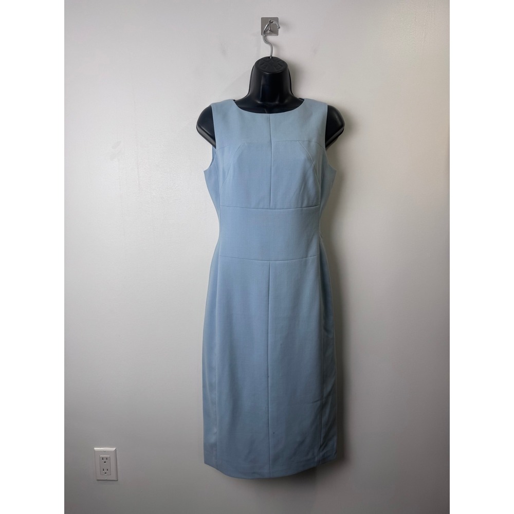 NWT SUISTUDIO Women Light Blue Copal Sleeveless Sheath Dress Size US 6 EU 38